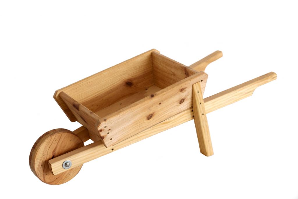 wooden wheelbarrow toy